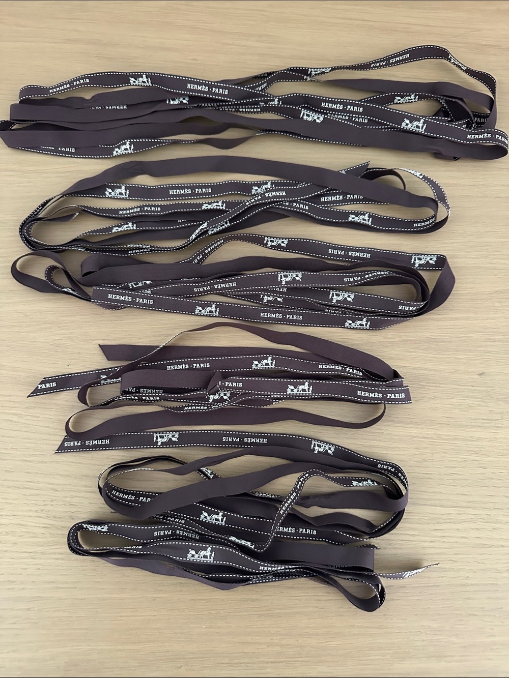 Hermes Logo Ribbon 100% Authentic 6 strands
